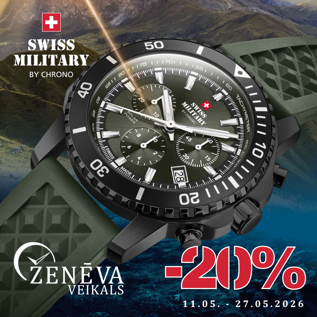 Ženēva veikalā – Swiss Military zīmolam 20% atlaide