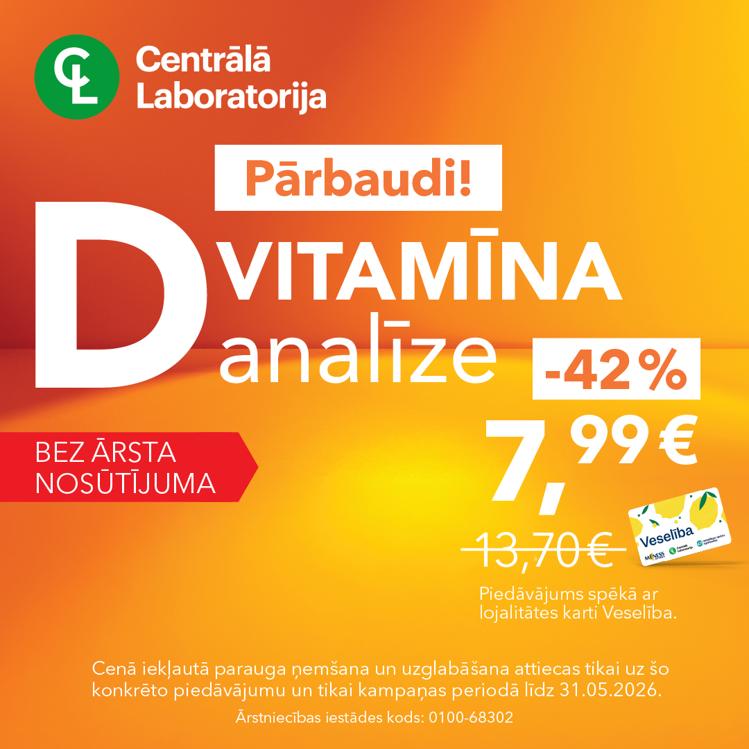 Pārbaudi! D vitamīns tikai 7,99