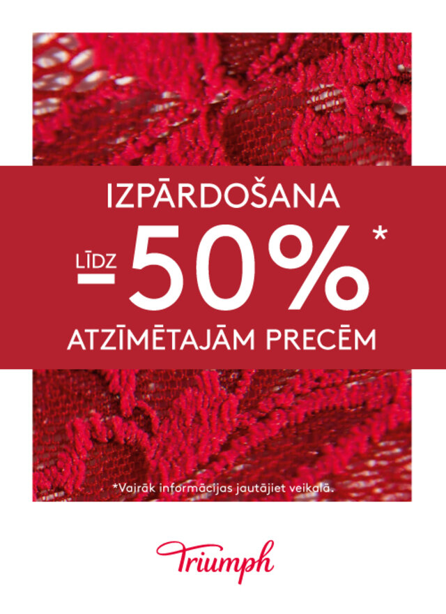 Triumph izpārdošana līdz 50%