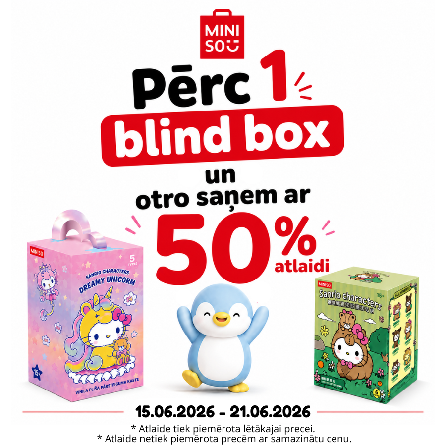 PĒRC 1 BLIND BOX UN SAŅEM OTRU AR -50%