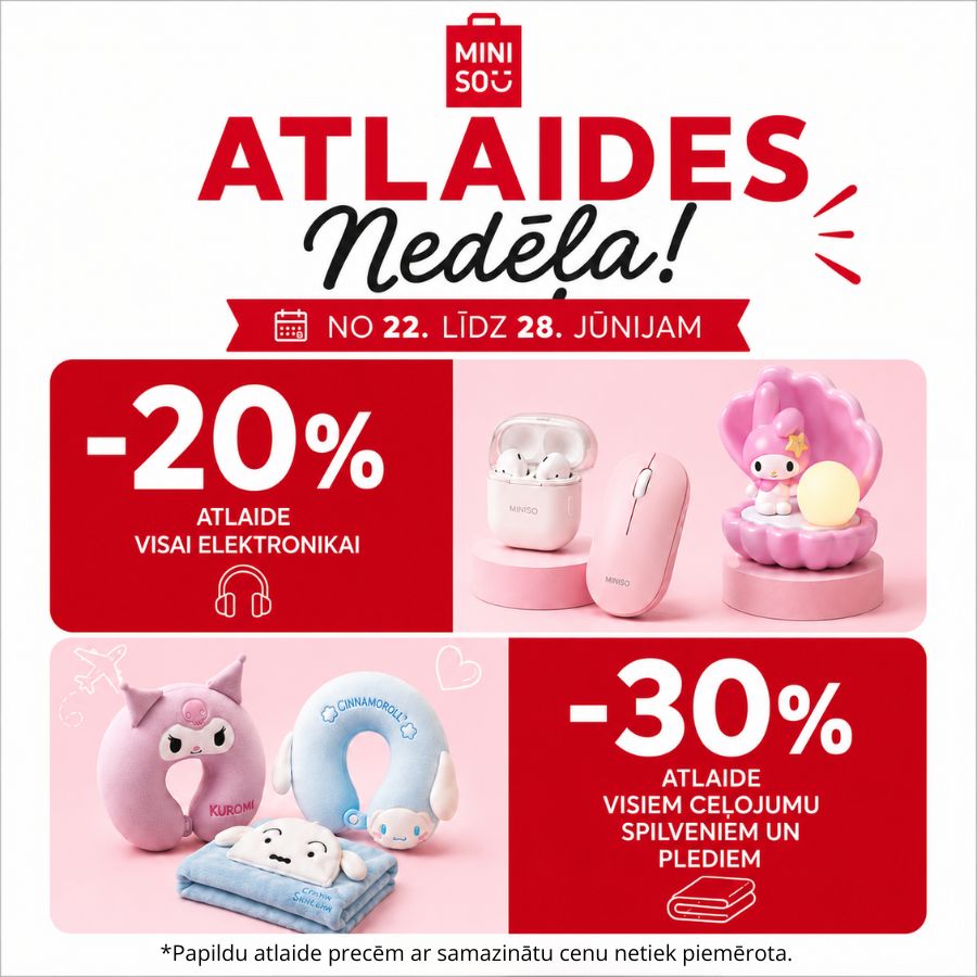 MINISO IZPĀRDOŠANAS NEDĒĻA 🎉