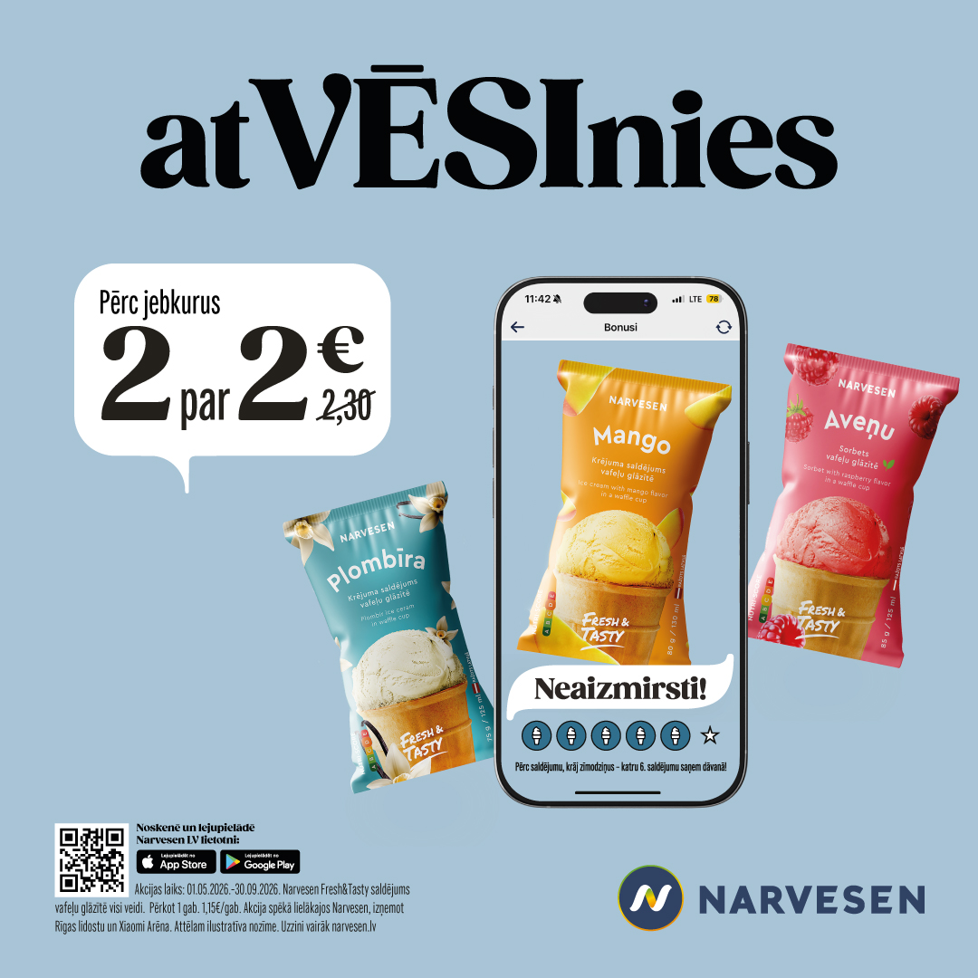 NARVESEN Saldējumu piedāvājums