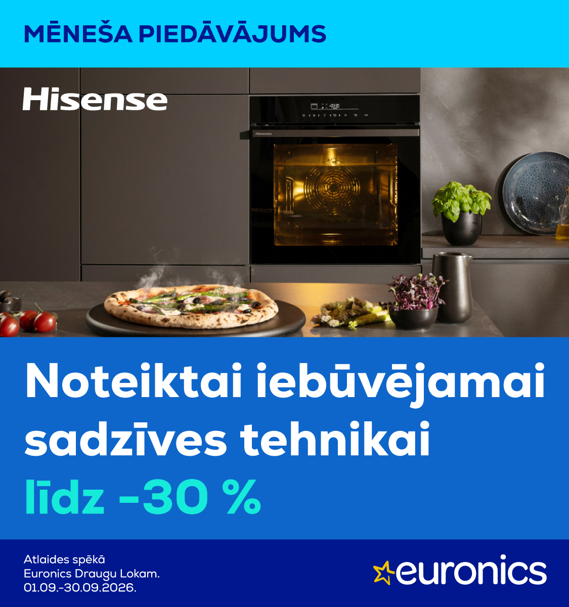 Labas atlaides Hisense iebūvējamai tehnikai