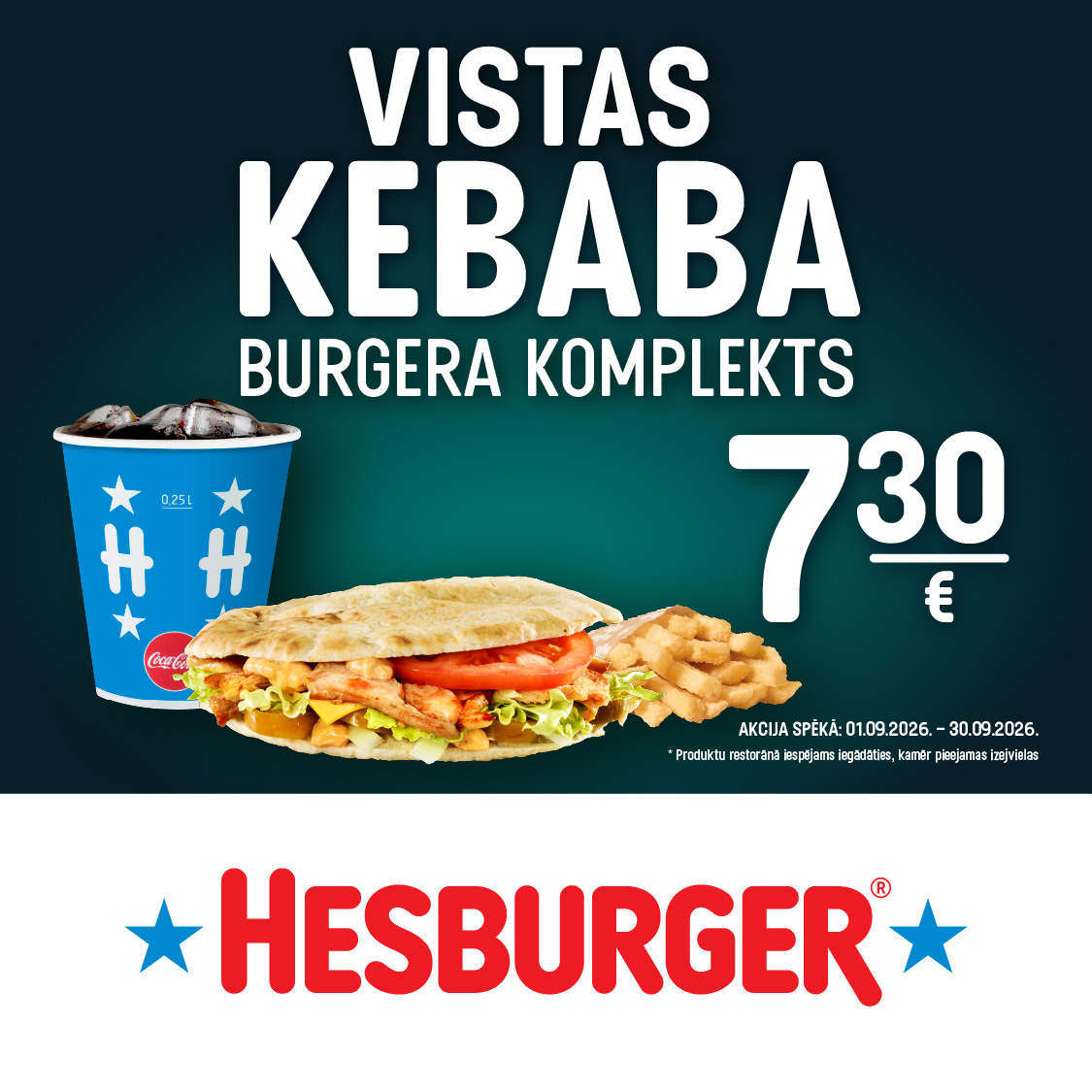 Vistas kebaba burgera komplekts