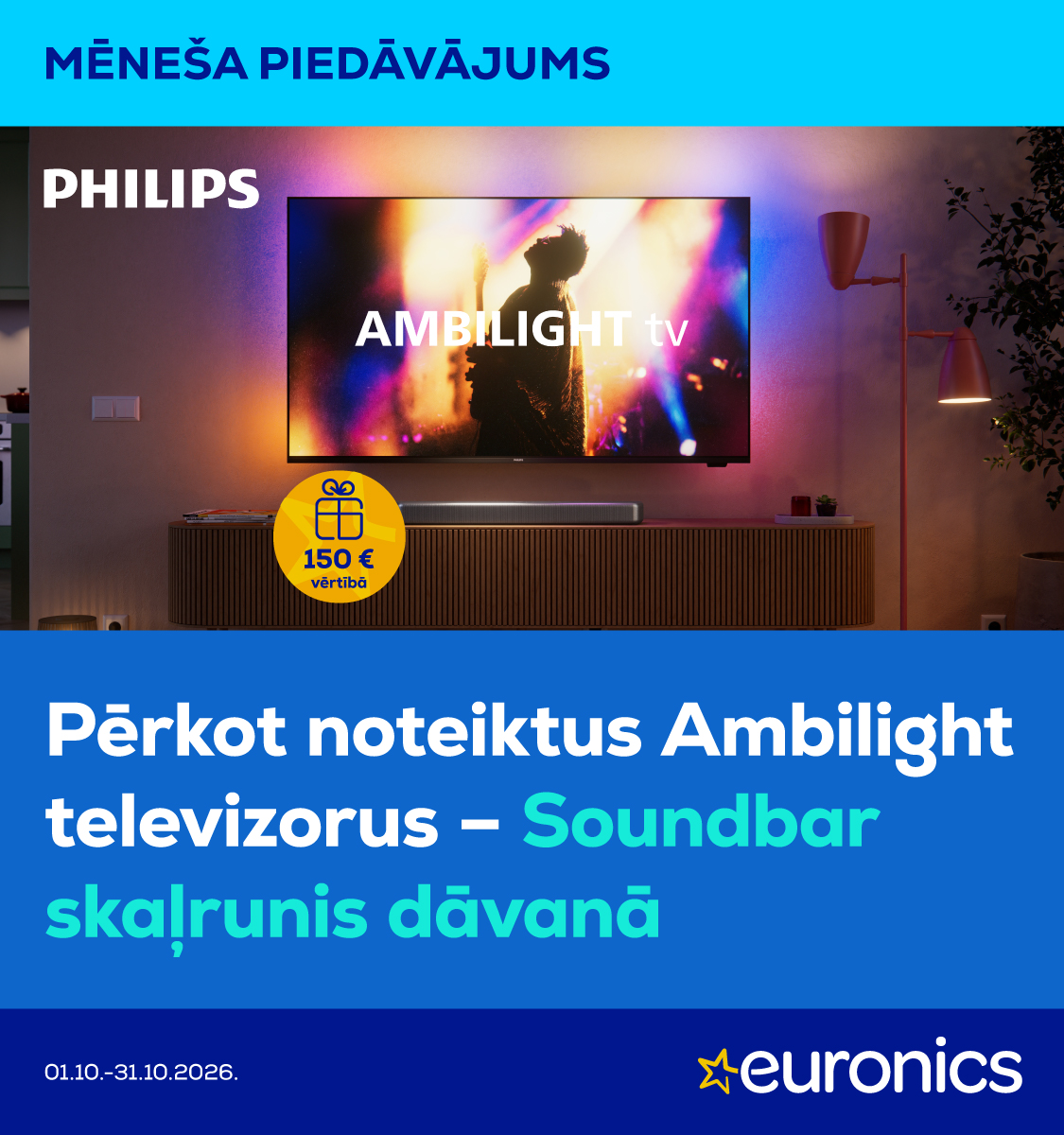 Pērc Philips televizoru, saņem dāvanu