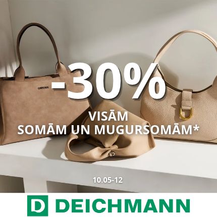 DEICHMANN. -30% SOMĀM UN MUGURSOMĀM
