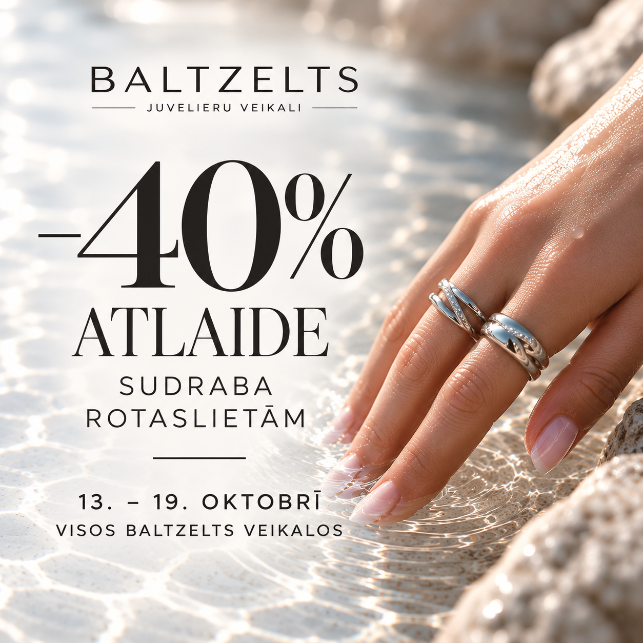 40% atlaide sudraba rotaslietām