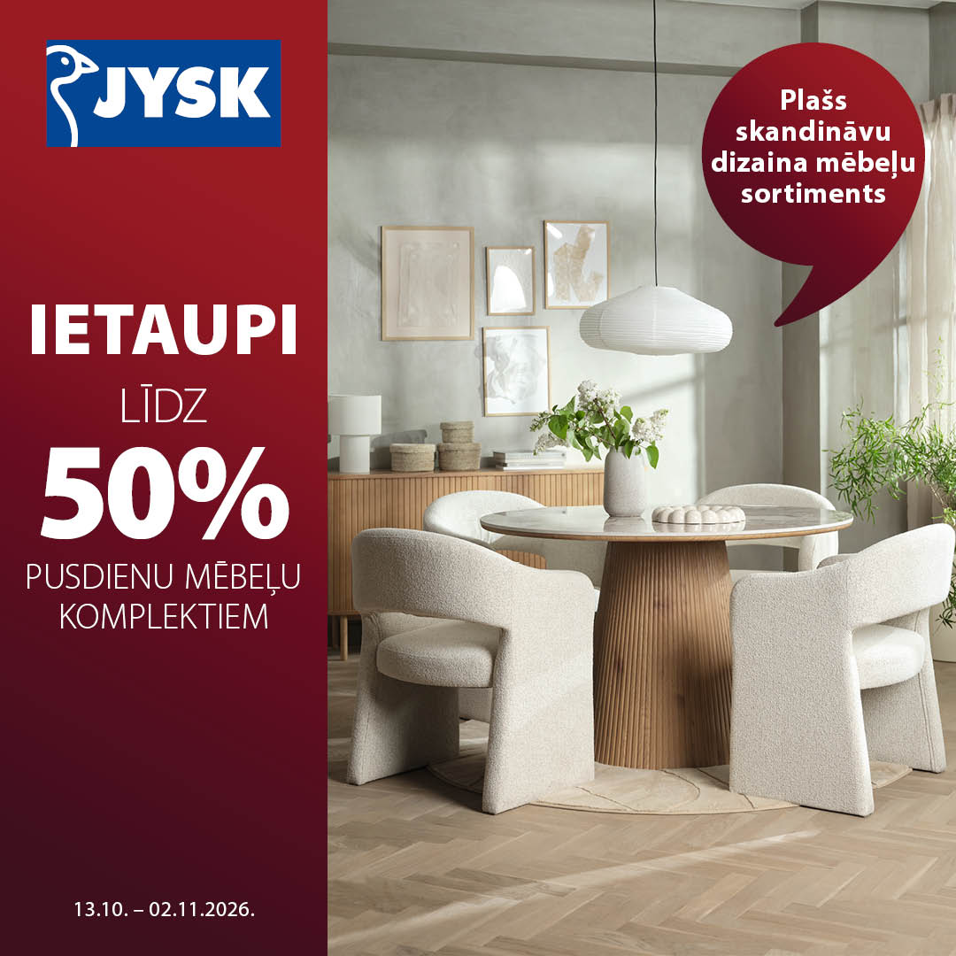 Ietaupi līdz 50% pusdienu mēbeļu komplektiem